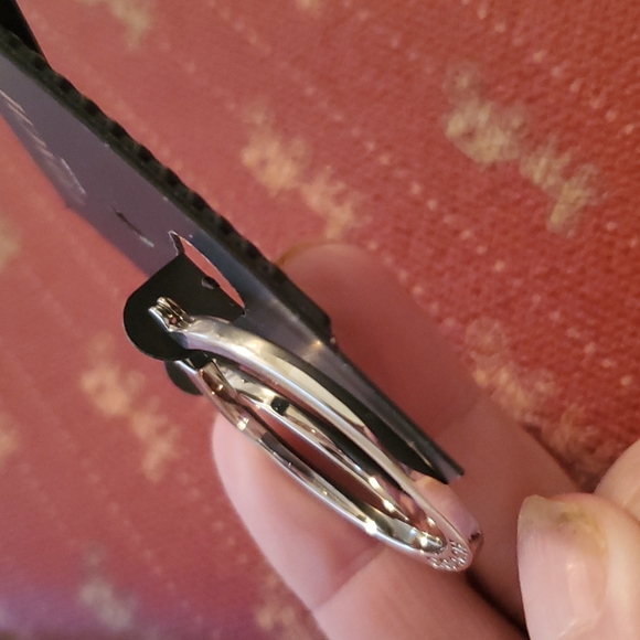 COACH SILVER MEDIUM THICK HOOP WITH COACH ETCHED IN THEM ON BOTH SIDES - Picture 3 of 3